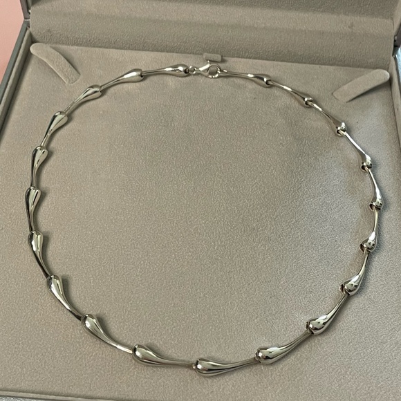 Borsheims Jewelry - Borsheims Sterling Silver Solid Teardrop Necklace, 16.5"